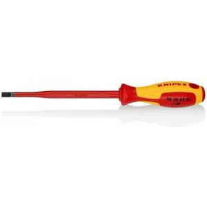 KNIPEX Отвертка шлиц 6.5 Slim, VDE 1000V жълто-червена ръкохватка 262мм, Knipex (K982065SL)