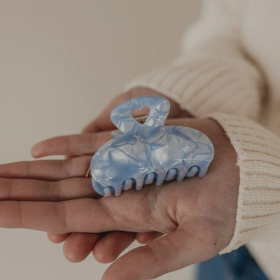 Eulenschnitt Skřipec do vlasů Heart / Sky Blue 7 cm, modrá barva, plast – Hledejceny.cz