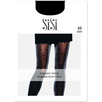 SiSi Fashion punčochové kalhoty MACRO POIS 30 DEN black Černá