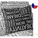 Veba polštář Geon písmo bílé písmo na černém podkladu 40x40