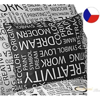 Veba polštář Geon písmo bílé písmo na černém podkladu 40x40