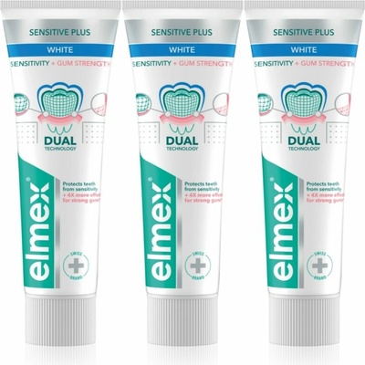 Elmex Sensitivity + Gum Strenght Whitening pre citlivé zuby 3 x 75 ml