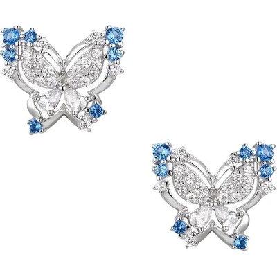 Dabog Strieborné 925 dámske náušnice Papilio Azzurro pripomínajúce motýlí dotyk ST-Z-NA-039