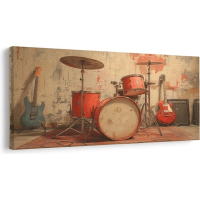 Obraz hudební nástroje ve zkušebně - 80x40