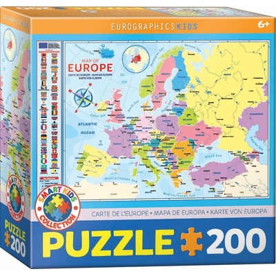 EuroGraphics Mapa Evropy 200 dílků
