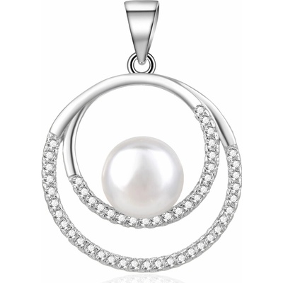 Agato Stříbrný přívěsek s říční perlou a zirkony AGH645PL