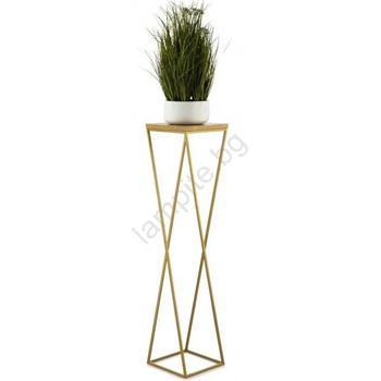 Image 1 of HowHomely Стойка за цветя LOFT 100x24 см златист/кафяв (DD0417)