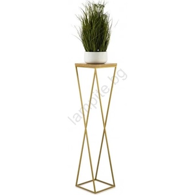 HowHomely Стойка за цветя LOFT 100x24 см златист/кафяв (DD0417)