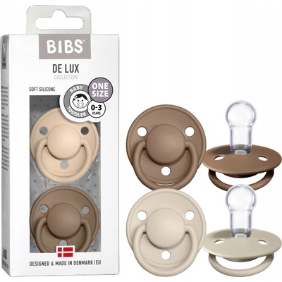 Bibs De Lux silikon 2 ks Vanilla / dark oak