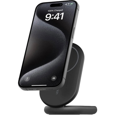 Belkin BoostCharge Qi2 Foldable Magnetic Wireless Charging Stand - двойна поставка (пад) за безжично зареждане за iPhone с Magsafe (черен)