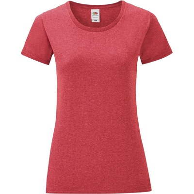 Fruit of the Loom LADY-FIT ICONIC 150 T / Дамска тениска с къс ръкав - червен меланж S (161432v7301)