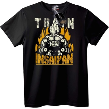 NOONEBRAND Тениска Аниме Train Insaiyan - 2XL, White