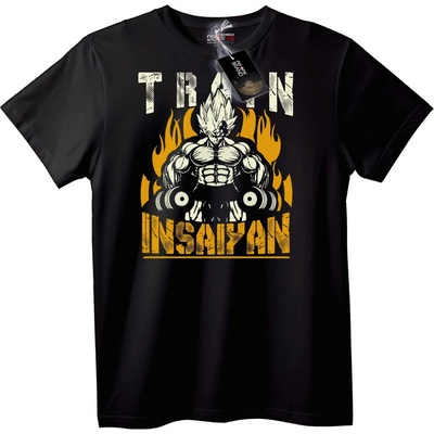 NOONEBRAND Тениска Аниме Train Insaiyan - 2XL, White