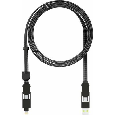 Rolling square RS-XLL01R nabíjací a 6v1 / USB / USB-C / Lightning / MicroUSB / 100W, 3m, černý