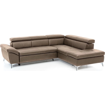 COTTA Разтегателен кожен ъглов диван salerno ii, десен, кафяв (ct0063)