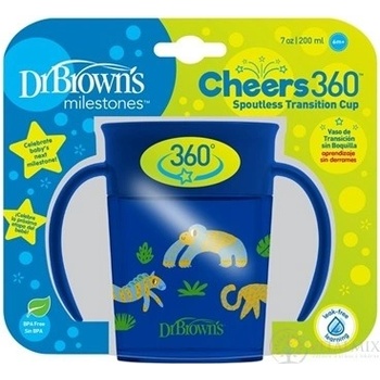 Dr.Browns hrnek Cheers360 Jungle s držadly 1 ks modrý 200 ml