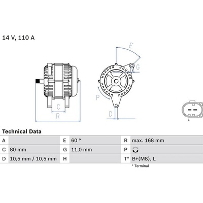BOSCH 0 986 080 060 generátor (0986080060)