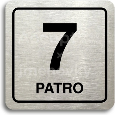 ACCEPT Piktogram 7 patro - stříbrná tabulka - černý tisk
