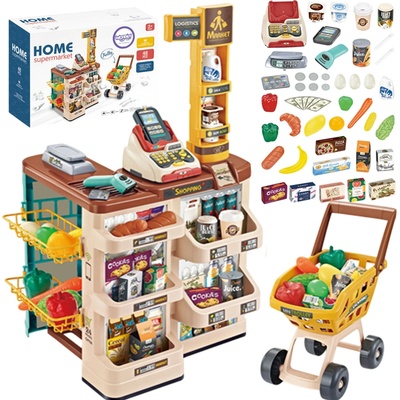 OEM WOOPIE Store Supermarket s vozíkem Hmotnost Registrační pokladna Skener + 48 Akc.