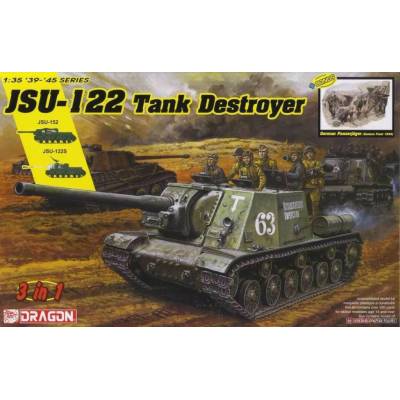 DRAGON Model Kit military 6787 JSU-122 Tank Destroyer 3 in 1 1:35