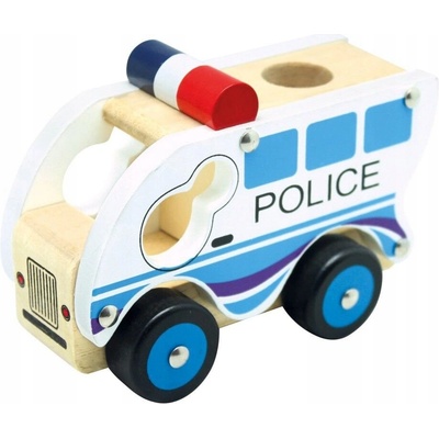 Bino Policajný automobil drevený 84082