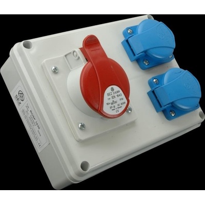 Zásuvková rozvodnica ROSP 1631 neistená, 2x 16A-250V, 1x 16A-400V 5p, IP54