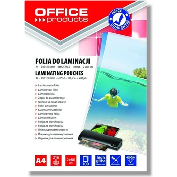 Laminovací fólie Office Products A4 2x80mic., lesklé, 100ks