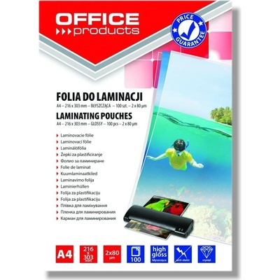 Laminovací fólie Office Products A4 2x80mic., lesklé, 100ks