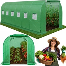LEAN TOYS Záhradný fóliový skleník 6x3x2m 18m2 zelený