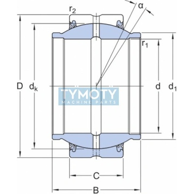 SKF GEM 80 ES-2RS (GE 80-HO-2RS) kĺbové ložisko oceľ/oceľ
