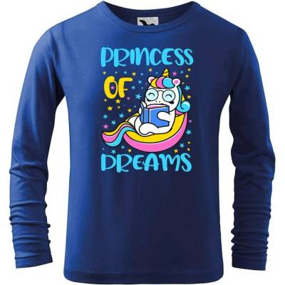 DOBRÝ TRIKO Dětské bavlněné triko Princess of dreams Královská modrá