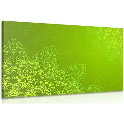Obraz moderní prvky Mandaly v odstínech zelené - 150x100