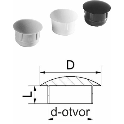 Vnútorná krytka 14x11mm biela plastová guľatá ZDO14x11B