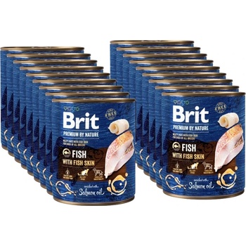 Brit Premium by Nature Риба с рибена кожа 18x800г