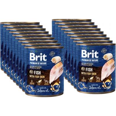 Brit Premium by Nature Риба с рибена кожа 18x800г