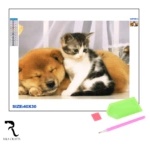 Rila Crafts Диамантена мозайка - гоблен, 30х40см, Четириноги приятели (r1-12m)