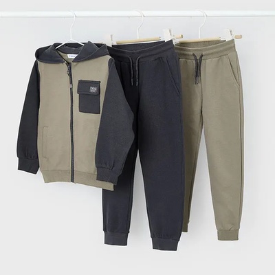 Mayoral Ватиран анцуг суичър кафяво и сиво с два спортни панталона за мини момче Mayoral