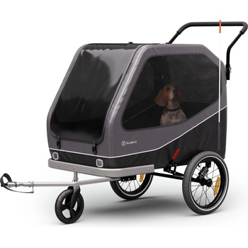 KLARFIT Goldie Buggy, ремарке за велосипед, 324 л, макс. 40 кг, сгъваем, устойчив на атмосферни влияния (BCT1-Jogger Black) (BCT1-Jogger Black)