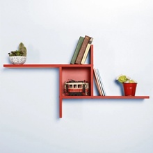 Adore Furniture | Nástenná polica 50x100 cm červená | AD0066
