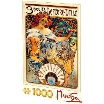 D-Toys - Puzzle Mucha: Lefévre Wafers - 1 000 piese
