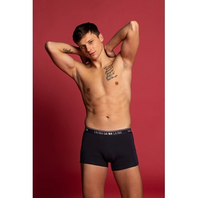 LAMA Комплект от 3 броя памучни мъжки боксерки m-1021szgeh-69448-mix kolor - Черен, размер xl