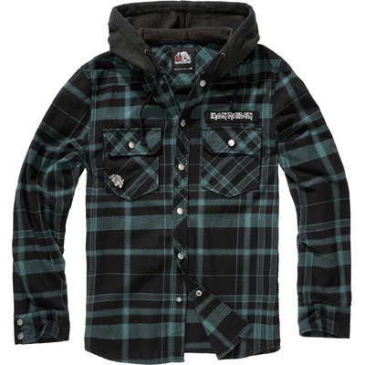 BRANDIT мъжка риза Iron Maiden - EDDI - каре - BRANDIT - 61048-черно-зелено