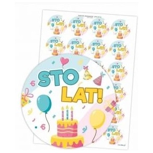 LearnHow Birthday Stickers - One Hundred Years! 24pc