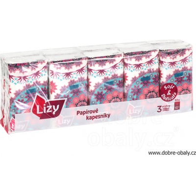 Linteo Lizy papierové vreckovky 3-vrstvové 10 x 10 ks