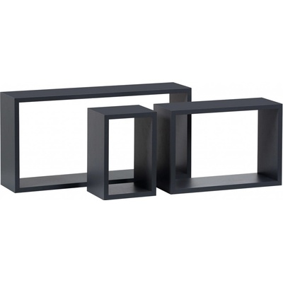 Autronic Sada 3 ks nástěnných poliček P-009 GREY2 šedá mat