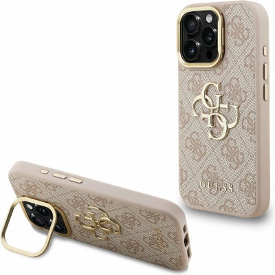 GUESS PU 4G метален лого стойка Camera Frame заден калъф за iPhone 16 Pro розов Guess | Rozov | ЖЕНИ | UNI