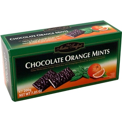 Gunz Maitre Truffout - Plátky hořké čokolády s náplní máta/pomeranč 200 g
