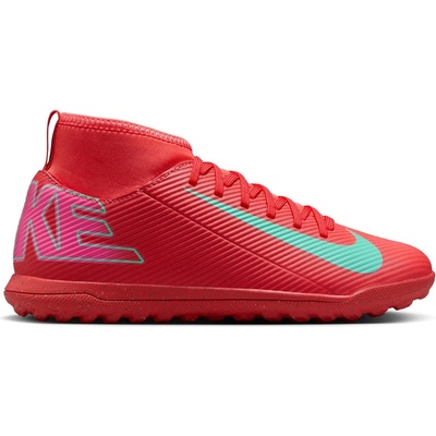 Nike Юношески футболни стоножки Nike Mercurial Superfly 10 Club Juniors Astro Turf Football Boots - Red/Green