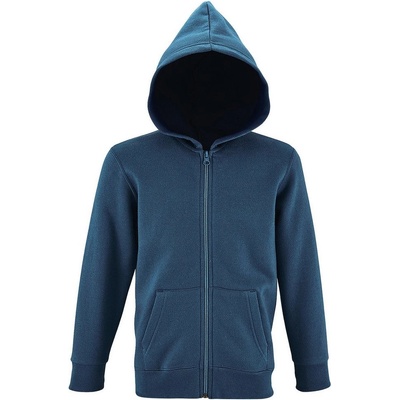 Sol's Detská mikina na zips s kapucňou Stone Bridlicovo modrá