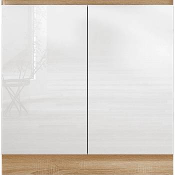 Шкаф за мивка Line 80 cm супер гланц бял HG